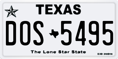 TX license plate DOS5495