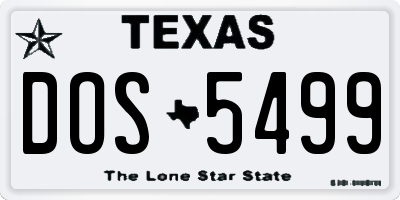 TX license plate DOS5499