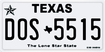 TX license plate DOS5515