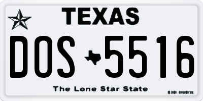 TX license plate DOS5516