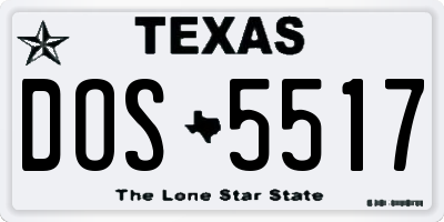 TX license plate DOS5517