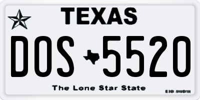 TX license plate DOS5520
