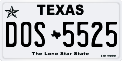 TX license plate DOS5525