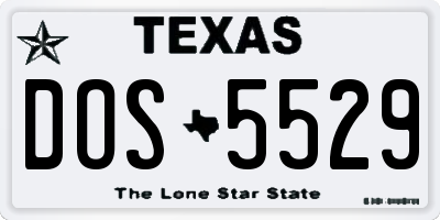 TX license plate DOS5529