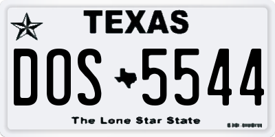 TX license plate DOS5544