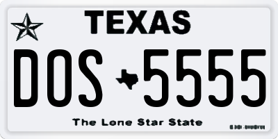 TX license plate DOS5555