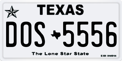 TX license plate DOS5556