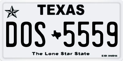 TX license plate DOS5559