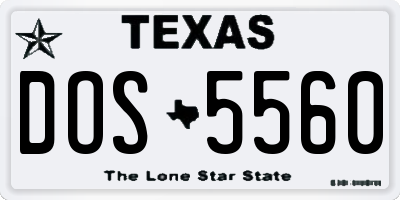 TX license plate DOS5560