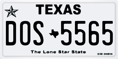 TX license plate DOS5565