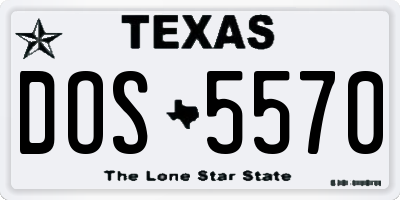 TX license plate DOS5570
