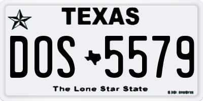 TX license plate DOS5579