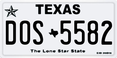 TX license plate DOS5582