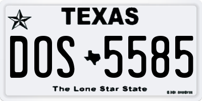 TX license plate DOS5585