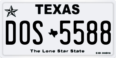 TX license plate DOS5588