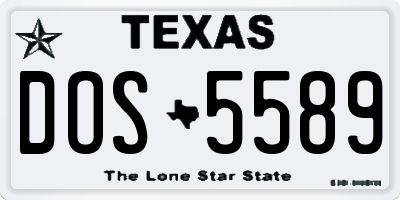 TX license plate DOS5589