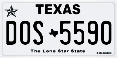 TX license plate DOS5590