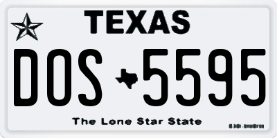TX license plate DOS5595
