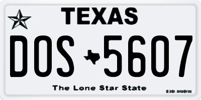 TX license plate DOS5607