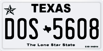TX license plate DOS5608