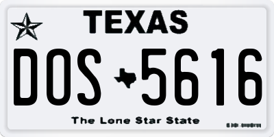 TX license plate DOS5616