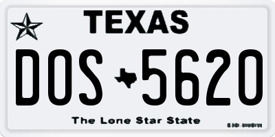 TX license plate DOS5620