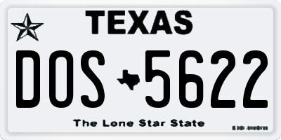 TX license plate DOS5622