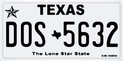 TX license plate DOS5632