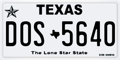 TX license plate DOS5640