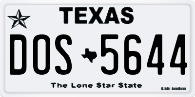 TX license plate DOS5644
