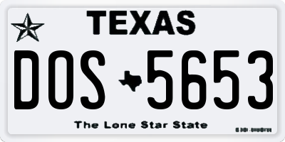 TX license plate DOS5653