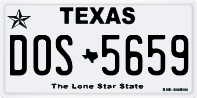 TX license plate DOS5659