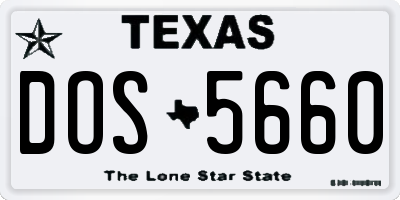 TX license plate DOS5660