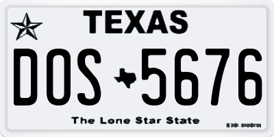 TX license plate DOS5676
