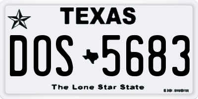 TX license plate DOS5683