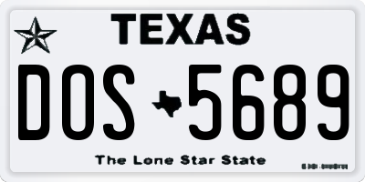 TX license plate DOS5689