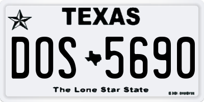 TX license plate DOS5690