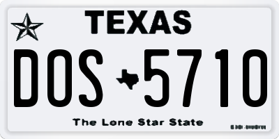 TX license plate DOS5710