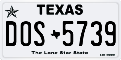 TX license plate DOS5739
