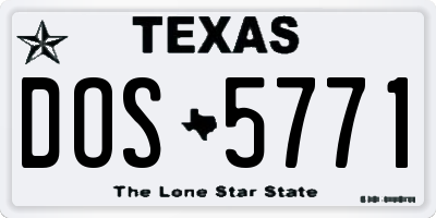 TX license plate DOS5771