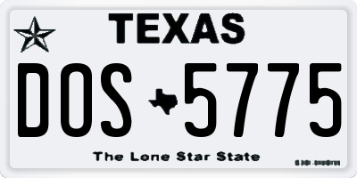 TX license plate DOS5775
