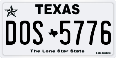 TX license plate DOS5776