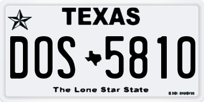TX license plate DOS5810