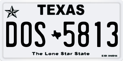 TX license plate DOS5813