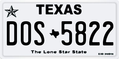 TX license plate DOS5822