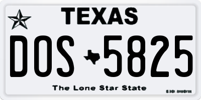 TX license plate DOS5825