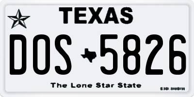 TX license plate DOS5826