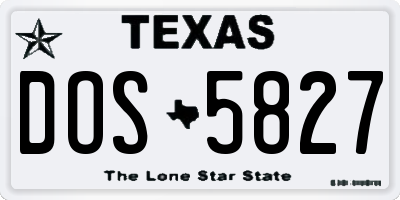 TX license plate DOS5827