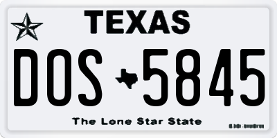 TX license plate DOS5845