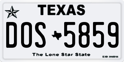 TX license plate DOS5859